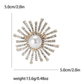 Alloy Rhinestone Pearl Sunflower Brooch Pin For Women's Clothing view 6