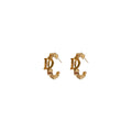 Korean Style Metal Letter Geometric Hoop Earrings With Silver Pins For Women view 5