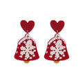 Christmas Cartoon Snowman Bell Reindeer Snowflake Enamel Alloy Statement Stud Dangle Earrings view 5