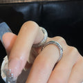Minimalist Metal Zircon Open Bangle Ring With Round Accent For Women Fashion Jewelry view 3