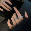 Minimalist Metal Zircon Open Bangle Ring With Round Accent For Women Fashion Jewelry view 4
