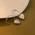 Elegant Smooth Alloy Heart Hoop Drop Earrings For Women, Gold Silver Plated Statement Round Hoop Earrings view 4