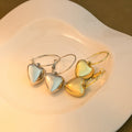 Elegant Smooth Alloy Heart Hoop Drop Earrings For Women, Gold Silver Plated Statement Round Hoop Earrings view 1