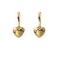 Elegant Smooth Alloy Heart Hoop Drop Earrings For Women, Gold Silver Plated Statement Round Hoop Earrings view 5