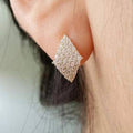Sparkling Diamond Shape Zircon Stud Earrings For Women, Full Rhinestone OL Commuter Jewelry view 1