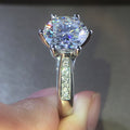 Classic Six Prong Zircon Wedding Ring For Women Korean Style Engagement Finger Ring view 3