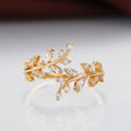 Fashion Leaf Open Ring For Women, Minimalist Adjustable Index Finger Ring In Style view 3