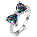 Luxury Bowknot Zircon Ring For Women, Color Gem Style Sweet Cool Index Finger Jewelry view 5