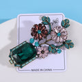 Baroque Alloy Rhinestone Vase Flower Brooch For Suit Decoration view 3