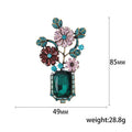Baroque Alloy Rhinestone Vase Flower Brooch For Suit Decoration view 5