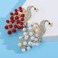 Alloy Pearl Peacock Brooch Pin For Coats And Elegant Apparel view 4