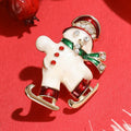 Alloy Enamel Christmas Snowman Brooch For Holiday Clothing Decoration view 2