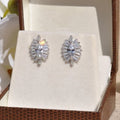Creative Marquise Cubic Zirconia And Baguette Stone Copper Stud Earrings For Women view 1