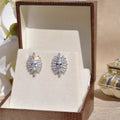 Creative Marquise Cubic Zirconia And Baguette Stone Copper Stud Earrings For Women view 3