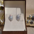 Creative Marquise Cubic Zirconia And Baguette Stone Copper Stud Earrings For Women view 5
