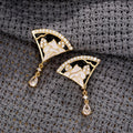 Creative Scallop Shell Drop Earrings For Women, Black White Handmade Enamel Floral Party Jewelry view 4