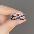 European Minimalist Men's Ring With Black And White Small Zircon Inlay, Hot Jewelry view 3