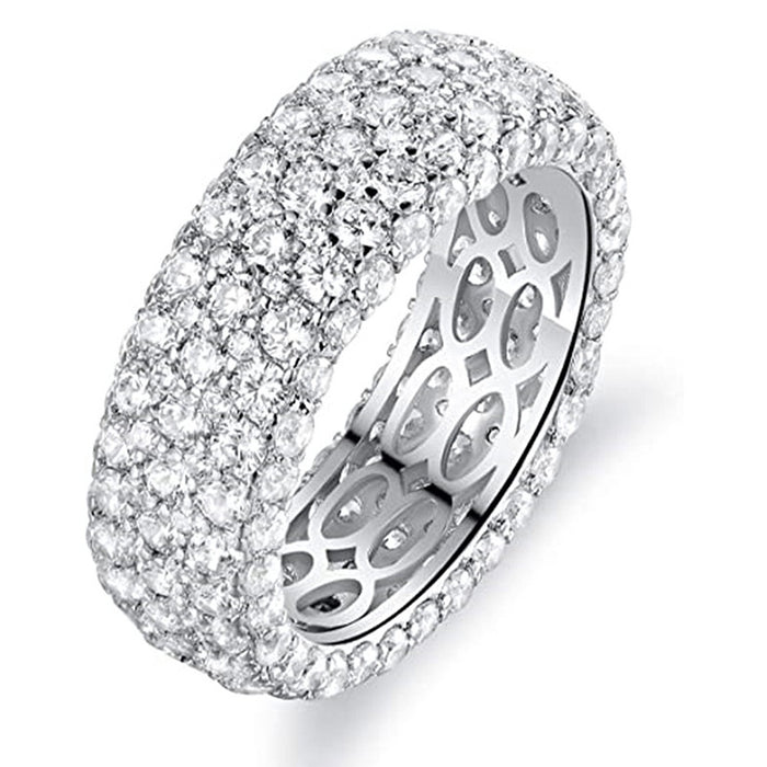 Brass Micro Pave Zircon Hip Hop Ring For Men, Luxury Statement Jewelry