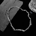 Irregular Wrinkled Twisted Metal Sweater Necklace, Sweet Cool Hip Hop Minimalist Style view 3