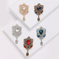Alloy Crystal Glass Vintage Brooch Pin For Elegant Apparel Accessories view 1