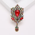 Alloy Crystal Glass Vintage Brooch Pin For Elegant Apparel Accessories view 2