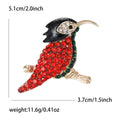 Alloy Enamel Rhinestone Woodpecker Brooch Creative Bird Lapel Pin view 5