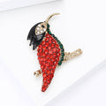 Alloy Enamel Rhinestone Woodpecker Brooch Creative Bird Lapel Pin view 3