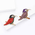 Alloy Enamel Rhinestone Woodpecker Brooch Creative Bird Lapel Pin view 4
