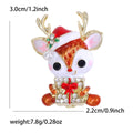 Alloy Enamel Reindeer Brooch Pin For Christmas Apparel Decoration view 5