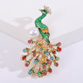Alloy Enamel Rhinestone Peacock Brooch Pin For Coat And Suit Decoration view 6