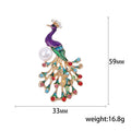 Alloy Enamel Rhinestone Peacock Brooch Pin For Coat And Suit Decoration view 5