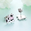 Cute Mini Spotted Cow Stud Earrings, Funny Cartoon Animal Epoxy Ear Jewelry For Girls view 4