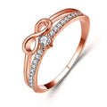 Japanese Style Number 8 Infinity Rose Gold Plated Engagement Wedding Ring For Women view 3