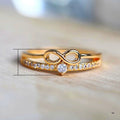 Japanese Style Number 8 Infinity Rose Gold Plated Engagement Wedding Ring For Women view 5