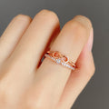 Japanese Style Number 8 Infinity Rose Gold Plated Engagement Wedding Ring For Women view 4