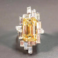 Irregular T Shape Full Pave Zircon Ring For Women With Super Sparkling Square Stones view 1