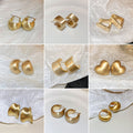 Silver Needle Brushed Metal Heart Geometric Stud Earrings For Women, Minimalist OL Style view 1
