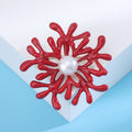 Alloy Enamel Coral Flower Brooch Pin For Coat And Sweater Accessories view 3