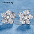 Korean Style Fresh Flower Stud Earrings For Women With Sparkling Zircon Floral Design view 5