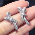 Luxury Bowknot Stud Earrings For Women Full Zircon Inlaid Butterfly Bow Earrings view 1