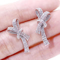 Luxury Bowknot Stud Earrings For Women Full Zircon Inlaid Butterfly Bow Earrings view 2