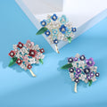 Alloy Enamel Rhinestone Hydrangea Brooch Pin For Women's Clothing view 3