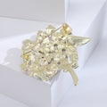 Alloy Enamel Rhinestone Hydrangea Brooch Pin For Women's Clothing view 4