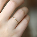 Japanese Style Minimalist Oval Egg Thin Branch Ring With Tiny Zircon Accents For Women view 4