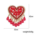 Alloy Pearl Rhinestone Heart Brooch Pin For Womens Clothing Decoration view 5