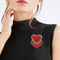 Alloy Pearl Rhinestone Heart Brooch Pin For Womens Clothing Decoration view 2