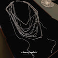 Minimalist Metal Multi Chain Sweater Necklace For Women, Line Design Style Clavicle Jewelry view 2