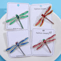 Alloy Enamel Dragonfly Lapel Pin With Rhinestone Insect Design Brooch view 3