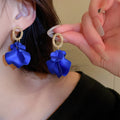 Vintage Acrylic Floral Petal Drop Earrings With Steel Pins For Women Statement Jewelry view 4