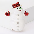 Enamel Alloy Snowman Brooch Pin For Christmas Clothing Decoration view 2